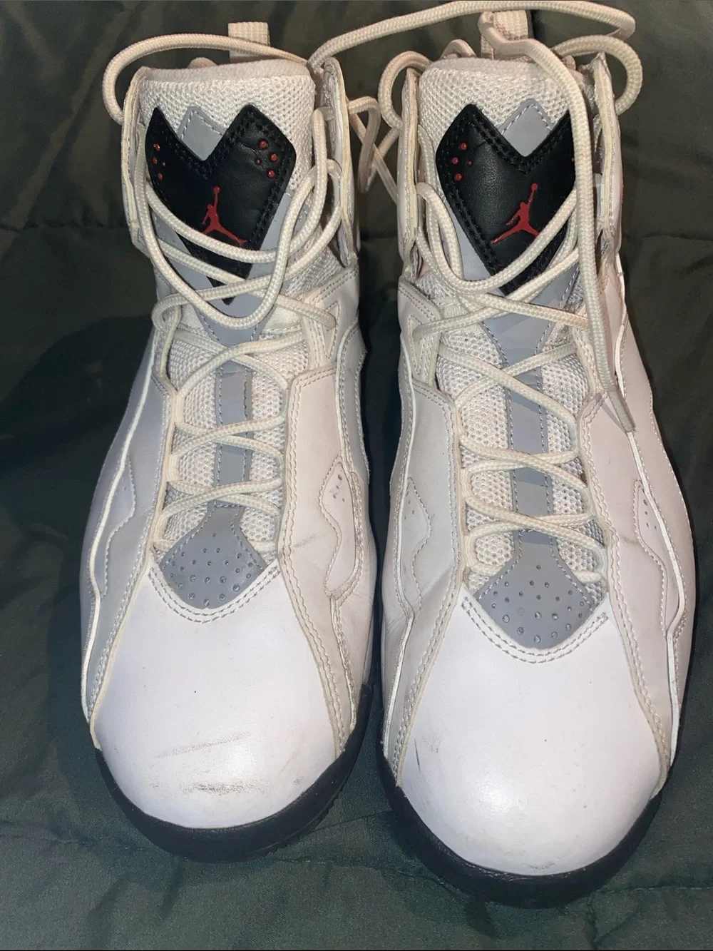 Men's White High-Top Air Jordan Sneakers with Black Accents